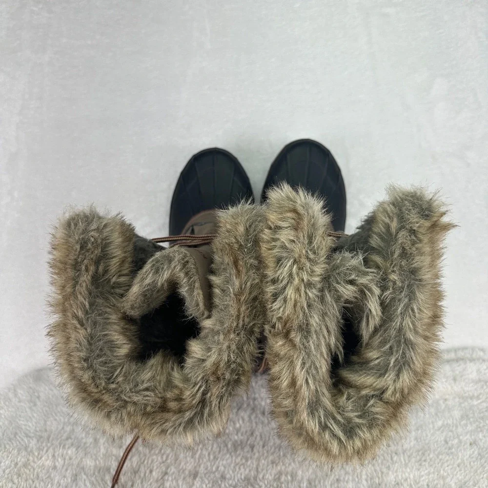 Khombu North Star  Snow Boots 9M Faux Fur Trim Lace Up Winter Weather Outdoors